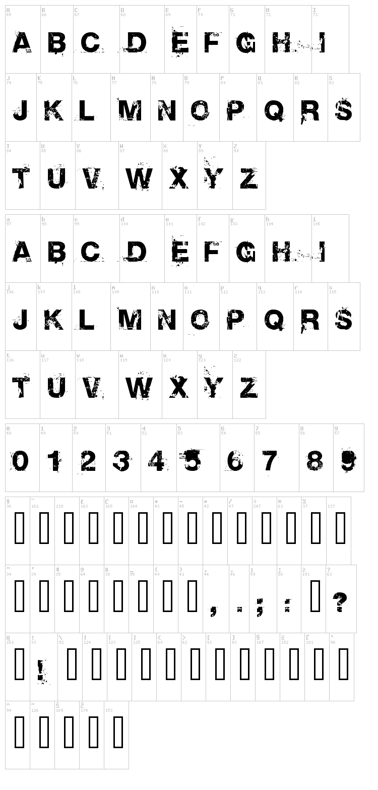 Base 02 font map